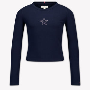 Tommy Hilfiger Bambini Ragazze Maglietta dentro Navy