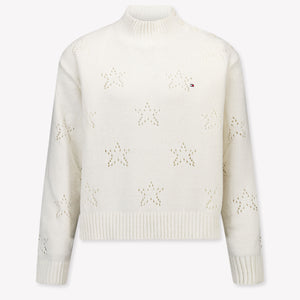 Tommy Hilfiger Bambini Ragazze Maglione dentro Off White