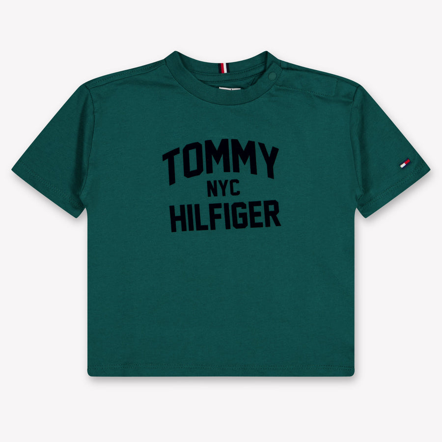Tommy Hilfiger bebe Chicos Camiseta adentro Verde Oscuro