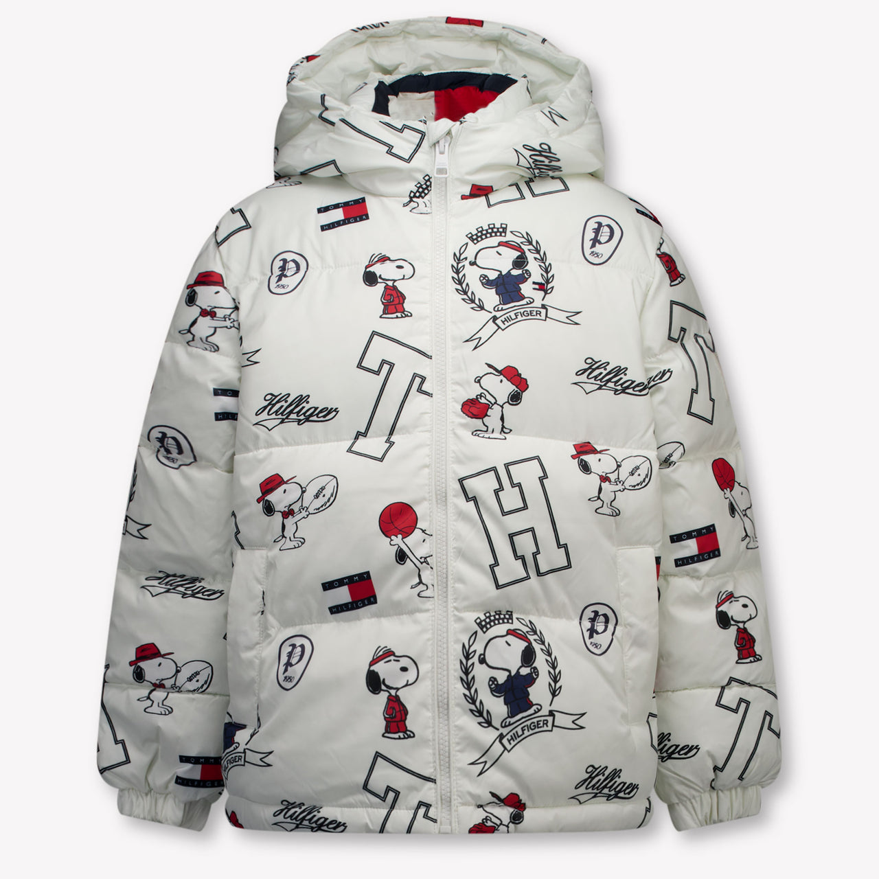 Tommy Hilfiger Kinder Unisex-Winterjacke In Grauweiß