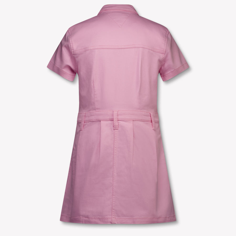 Tommy Hilfiger Enfants Filles Robe en Rose Léger