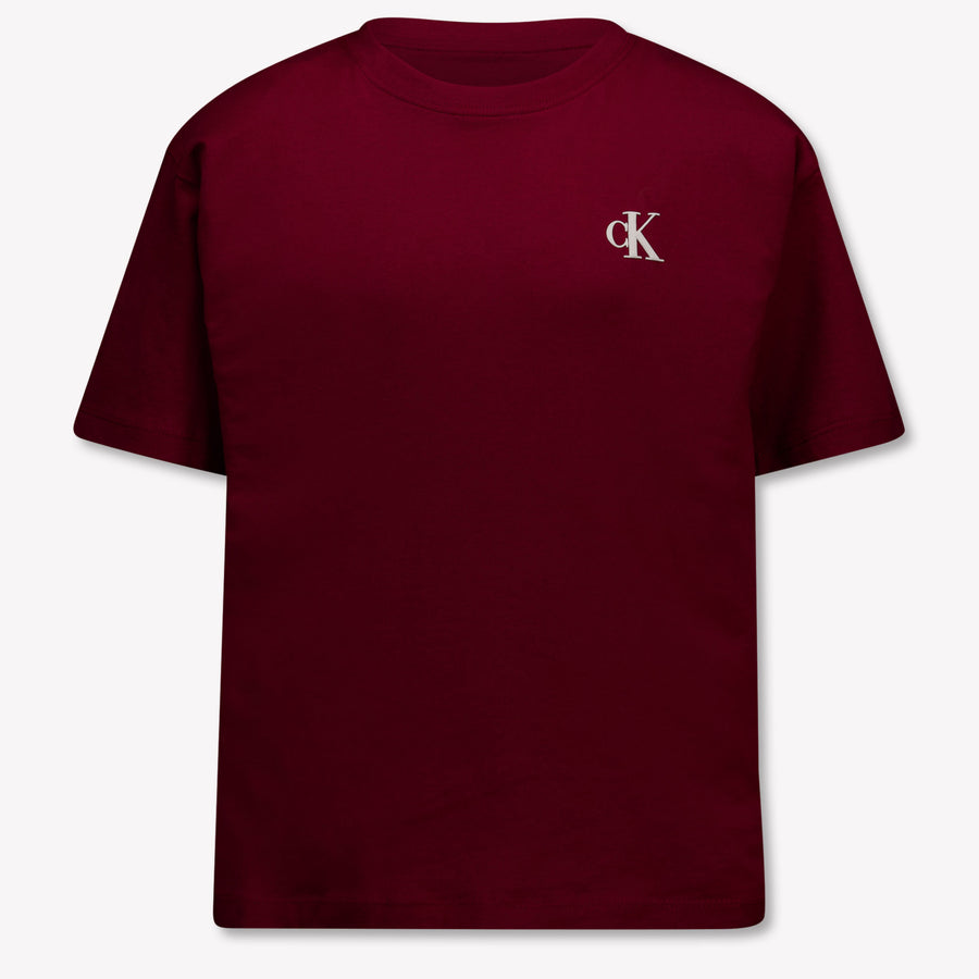 Calvin Klein Kinder Jungen T-Shirt In Bordeaux