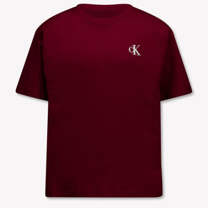 Calvin Klein Kinder Jungen T-Shirt In Bordeaux