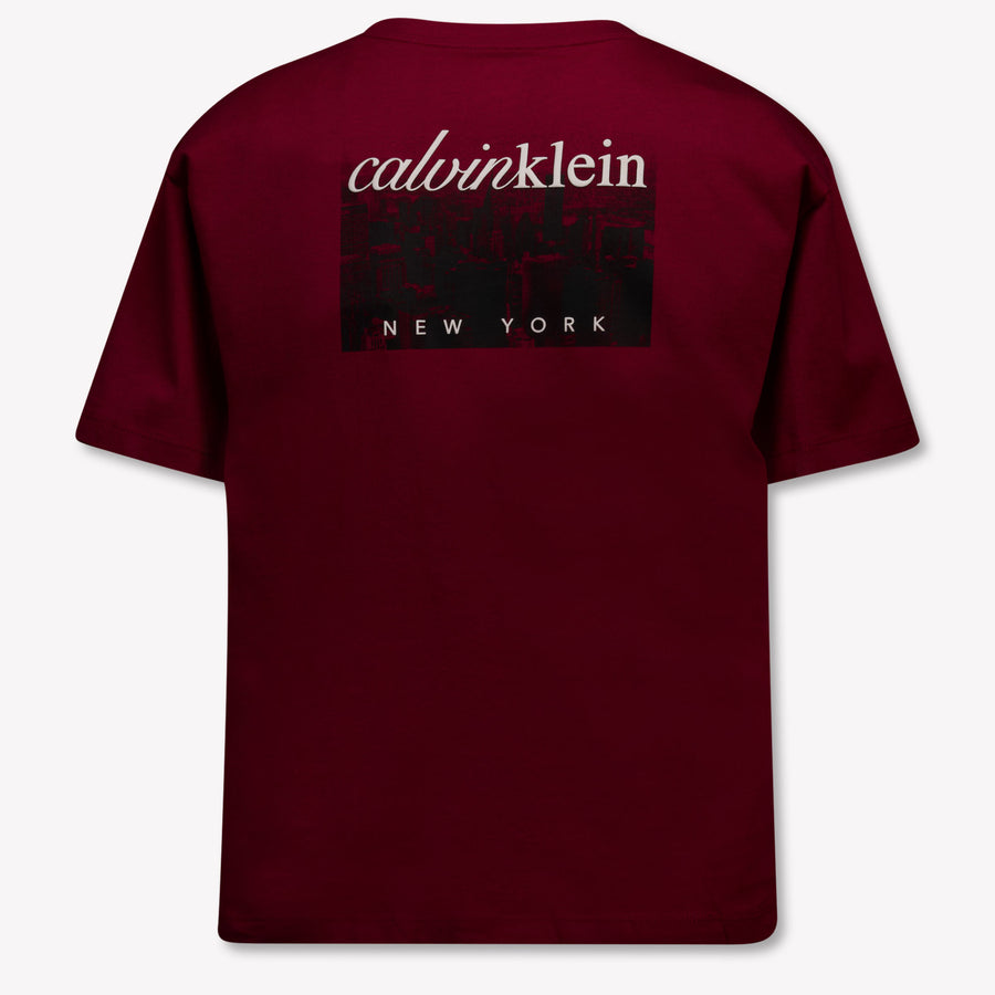 Calvin Klein Kinder Jungen T-Shirt In Bordeaux