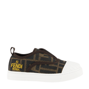 Fendi Kids Unisex Sneakers Brown