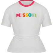 T-shirt de garotas infantis missoni branca