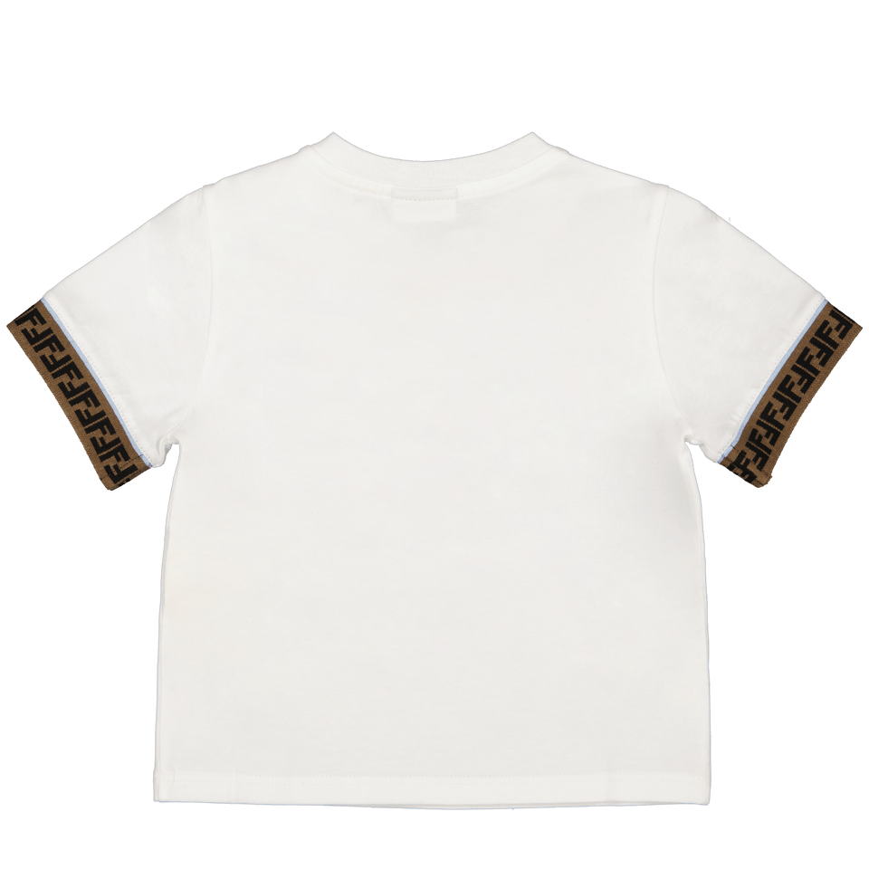 Fendi Bebé Chicos Camiseta en Blanco