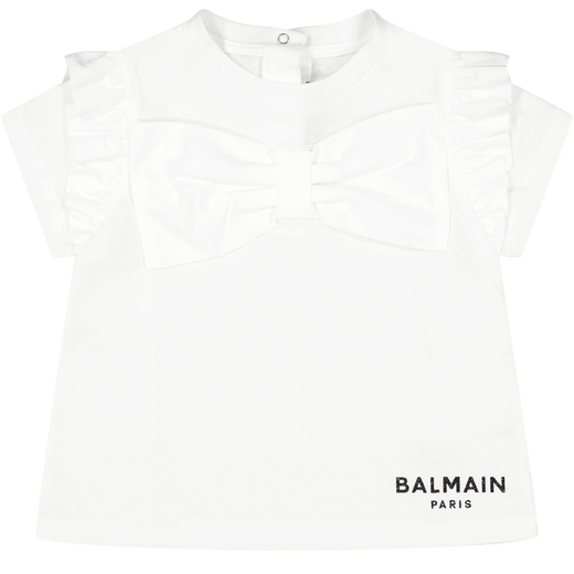 Balmain Baby Meisjes T-Shirt Wit 36 mnd