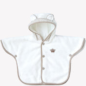 Første baby unisex badcape poncho hvid