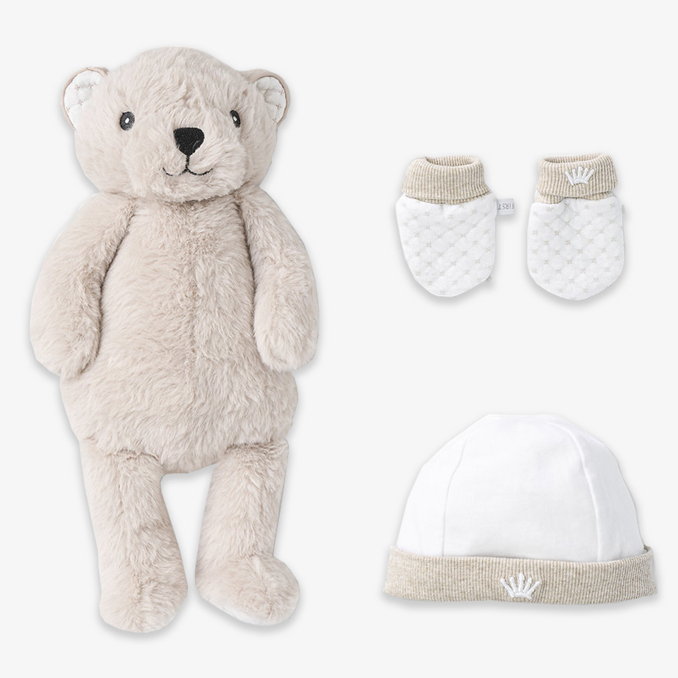 First Teddybär-Geschenkset in Beige