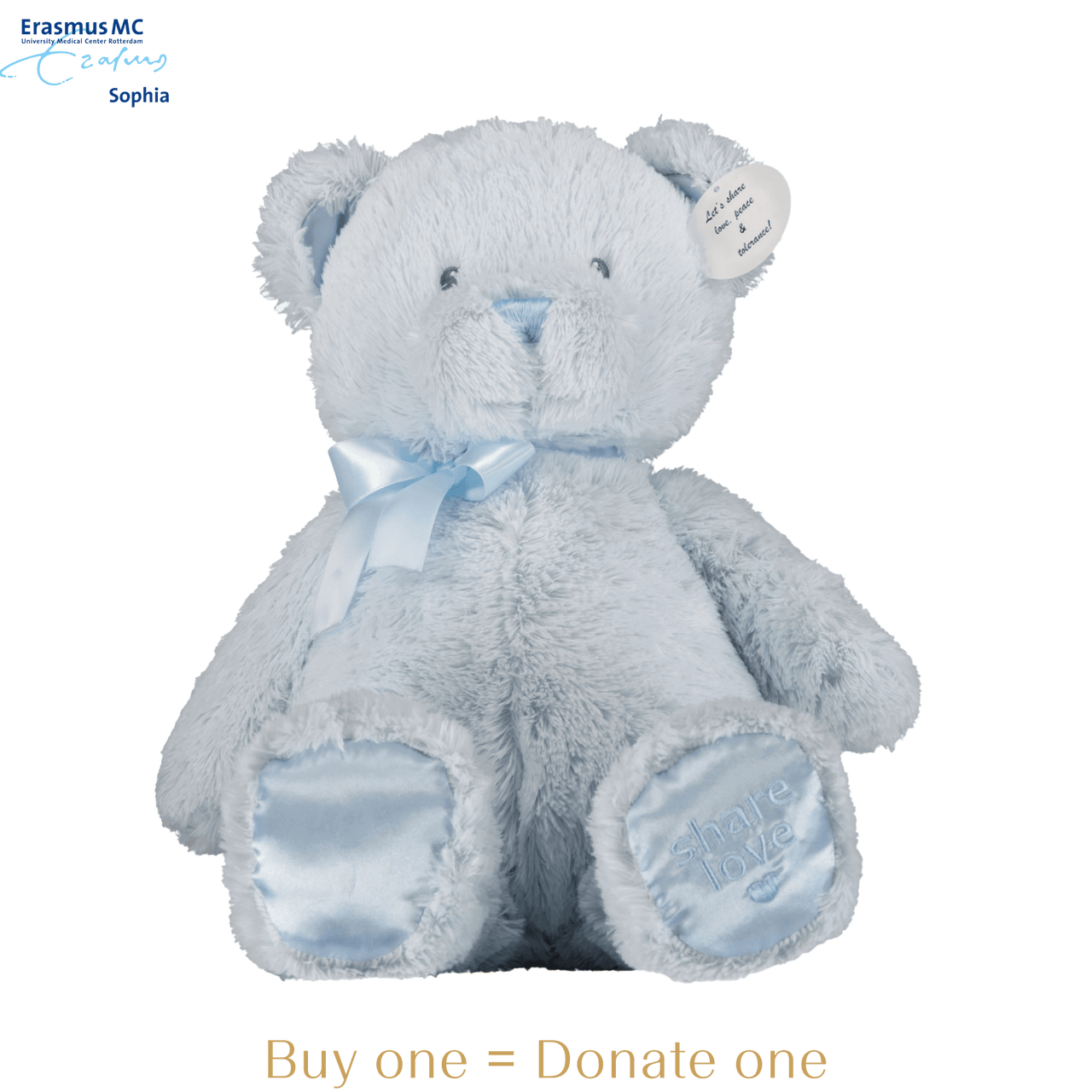 Superstellar x Sophia - Knuffelbeer Blauw 35 CM