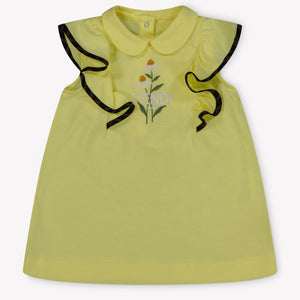 Fendi Bebé Chicas Vestido Amarillo