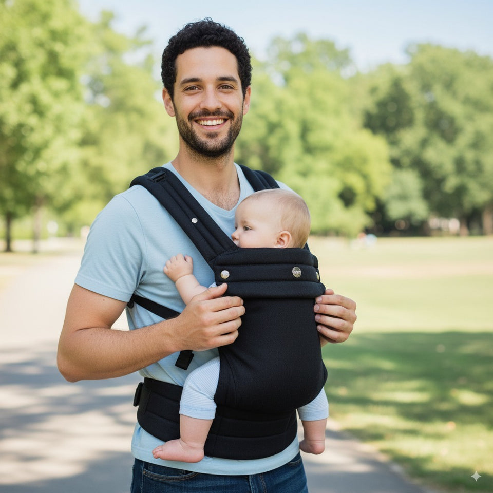 Aurén Ergonomic Baby Carrier - confortable, réglable et élégant - Noir