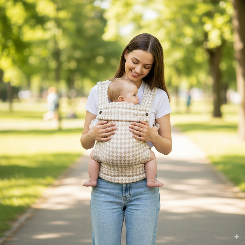 Aurén ergonomic baby carrier - comfortable, adjustable & stylish - Heritage Beige