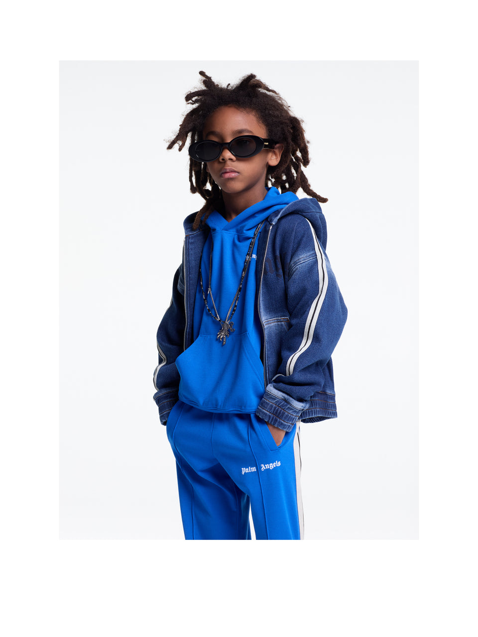 Palm Angels Garçons Pull-over Bleu