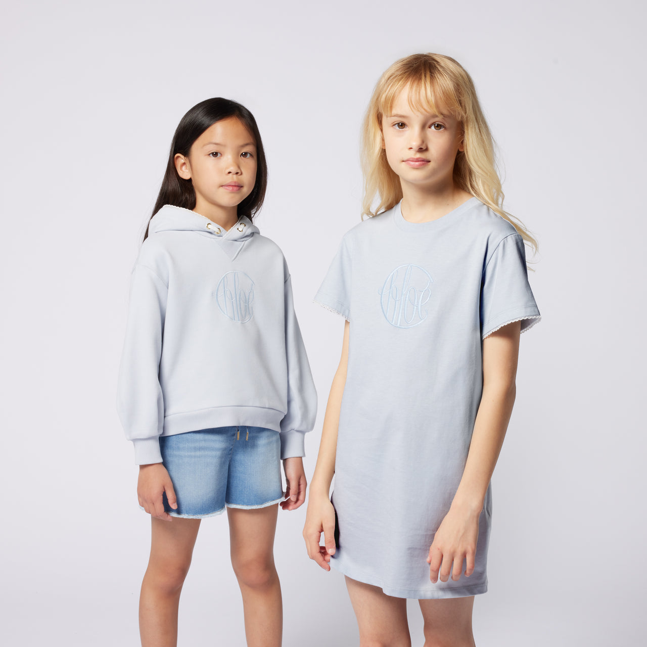 Chloe Enfant Filles Robe Bleu Clair