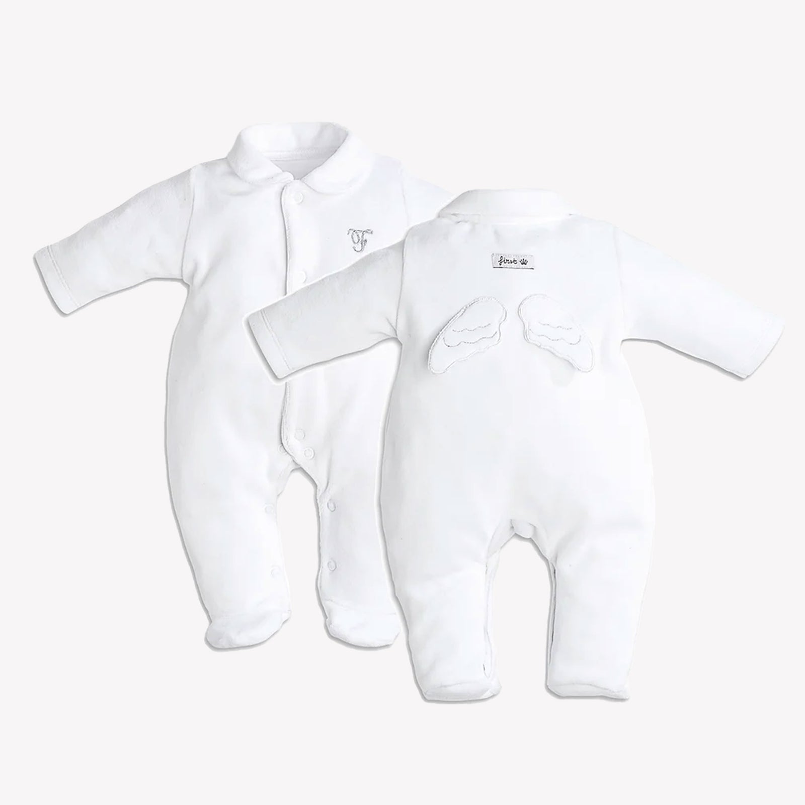 First Bebé Unisex Traje de caja Blanco