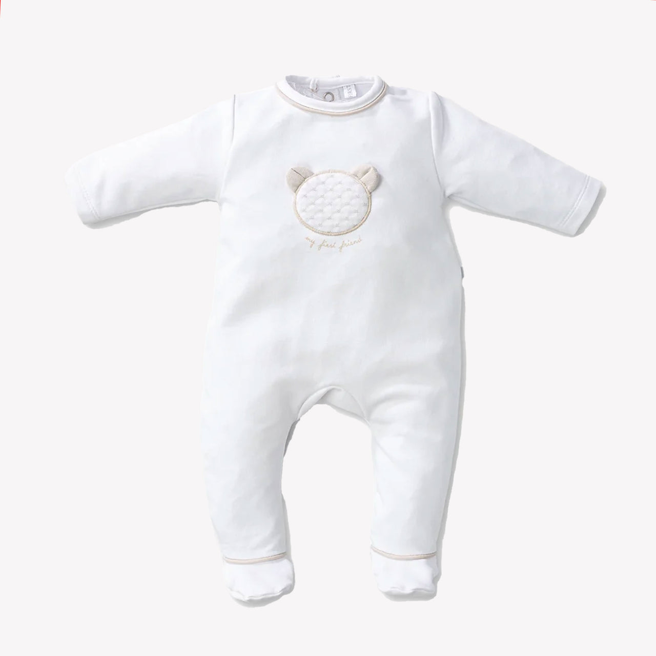 First Bebé Unisex Traje de caja Blanco