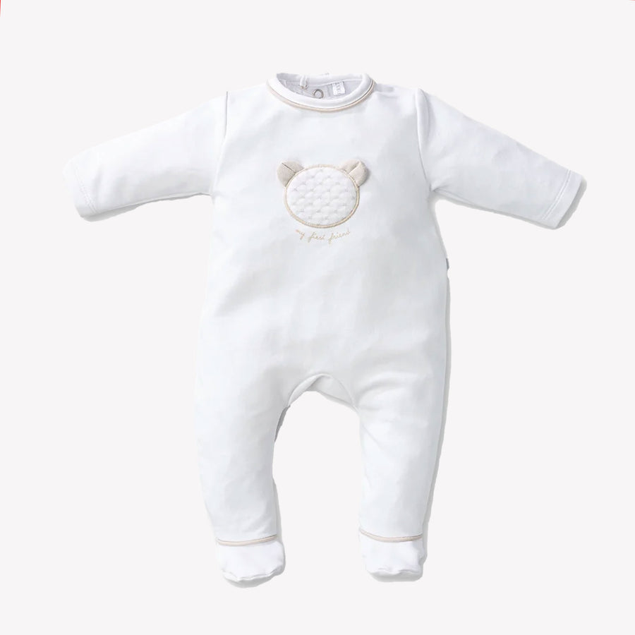 First Bebé Unisex Traje de caja Blanco