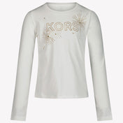 Michael Kors Chicas Camiseta Blanco Roto