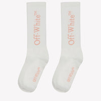 Off-White Niño Chicas Medias Blanco