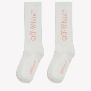 Off-White Niño Chicas Medias Blanco