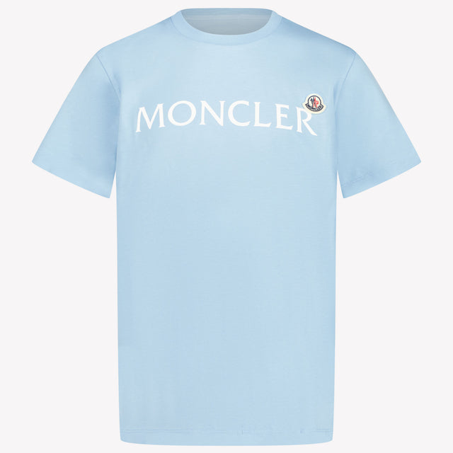 Moncler Kinder Jongens T-Shirt In Licht Blauw