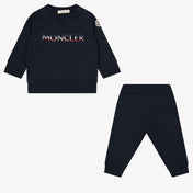 Moncler Chlapci jogging oblek námořnictvo