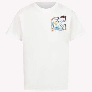 Off-White Kinderjungen im T-Shirt Weiß