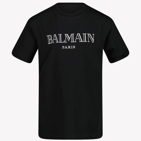 Balmain Unisex T-shirt Zwart 4Y