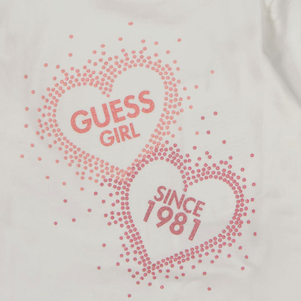 Guess Bebé Chicas Camiseta Blanco Roto