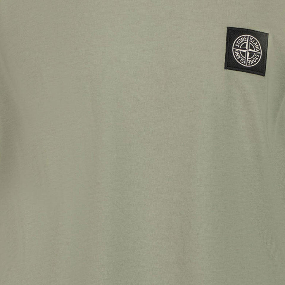 Stone Island Kinderjungen im T-Shirt Olivgrün