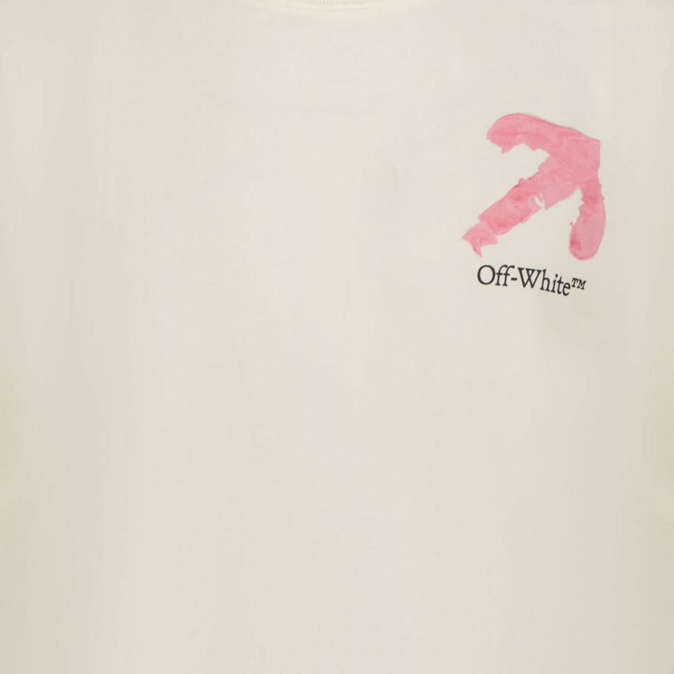 Off-White Mädchen T-Shirt aus weiß