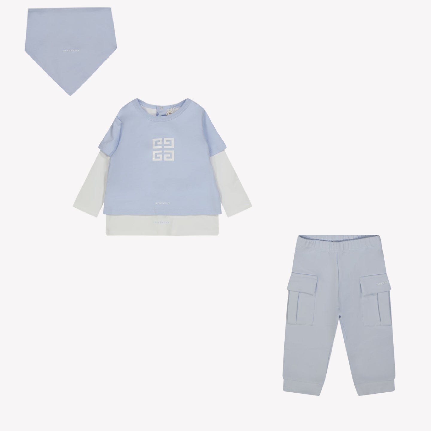 Givenchy Bébé Garçons Ensemble Bleu Clair