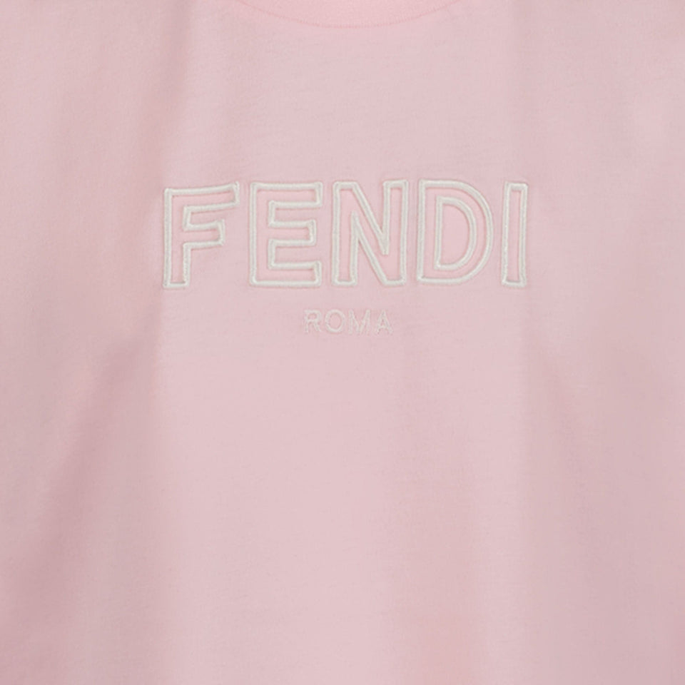 Fendi Unisex T-shirt Licht Roze