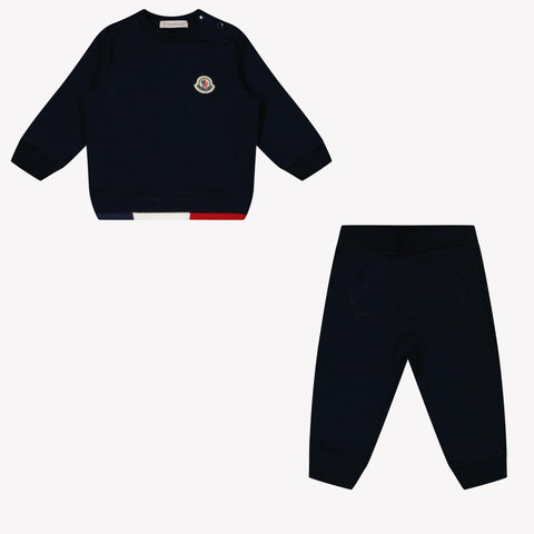 Moncler Jungen joggen Anzug Marineblau