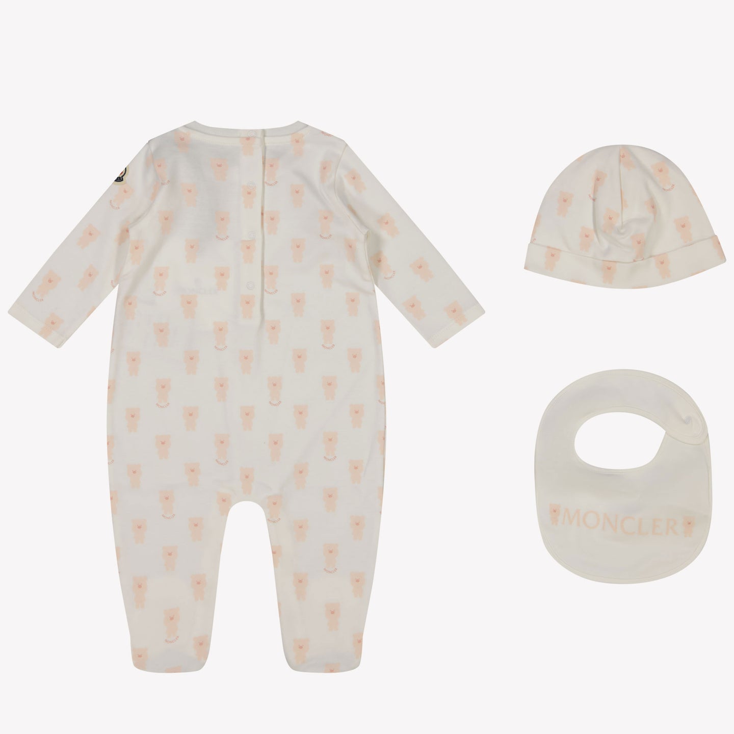 Moncler Baby Unisex Playsuit in Light Pink