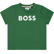T-shirt boss per bambini scuro verde