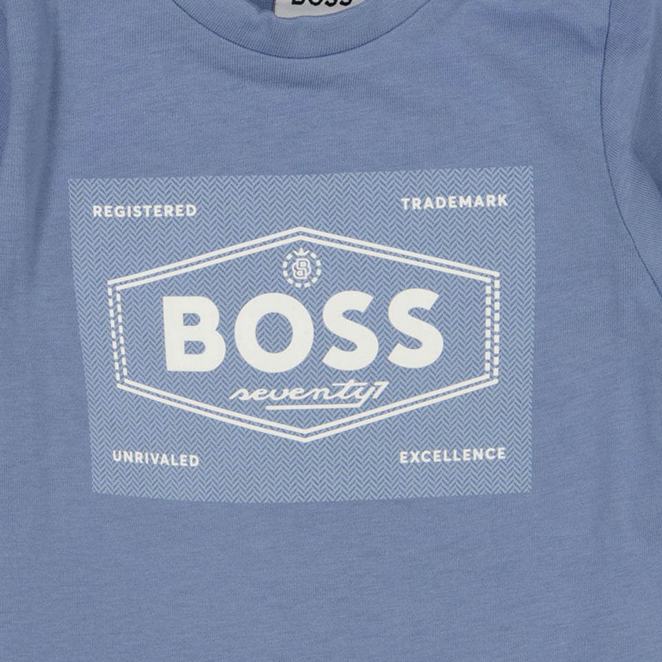 Boss Bebé Chicos Camiseta Azul Claro