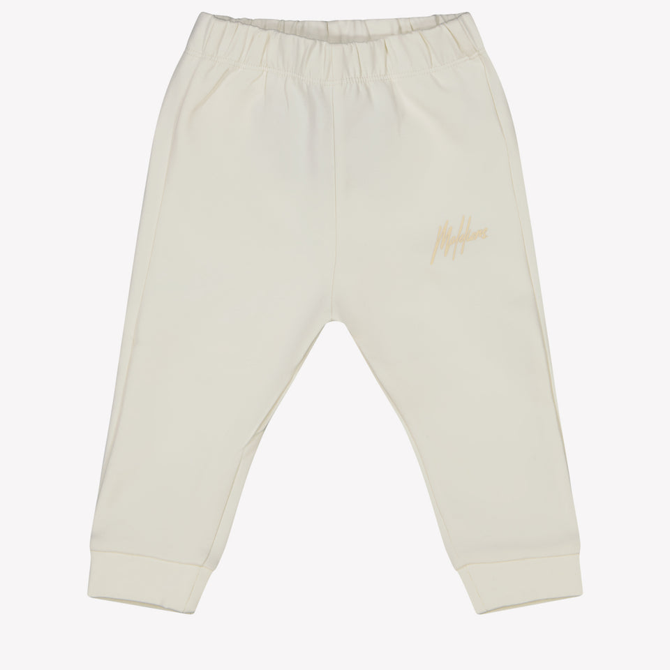 Malelions Bebé Unisex Pantalón Blanco Roto