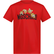 T-shirt de garotas infantis de Moschino vermelho