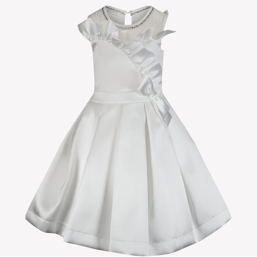 MonnaLisa Kinder Meisjes Jurk Off White