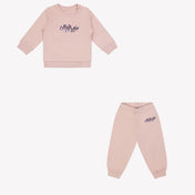 Off-White Baby Mädchen Jogging -Anzug Hellrosa