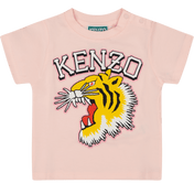 T-shirt per bambini Kenzo per bambini rosa chiaro