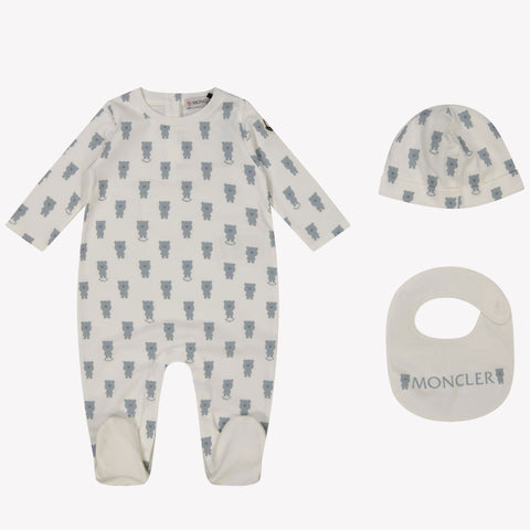 Moncler Baby Unisex Playsuit in Gray