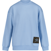 Suéter de niños fendi para niños azul claro
