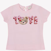 Camiseta de bebé Monnalisa rosa claro