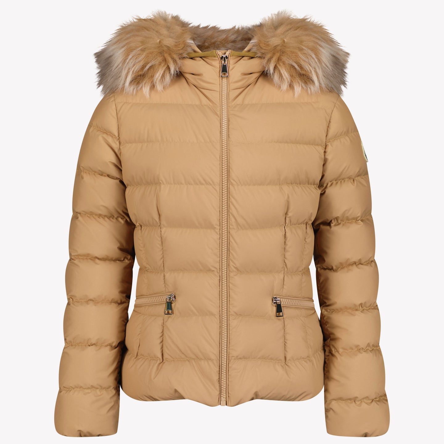 Moncler Presupuesto Chicas Abrigo de invierno Beige