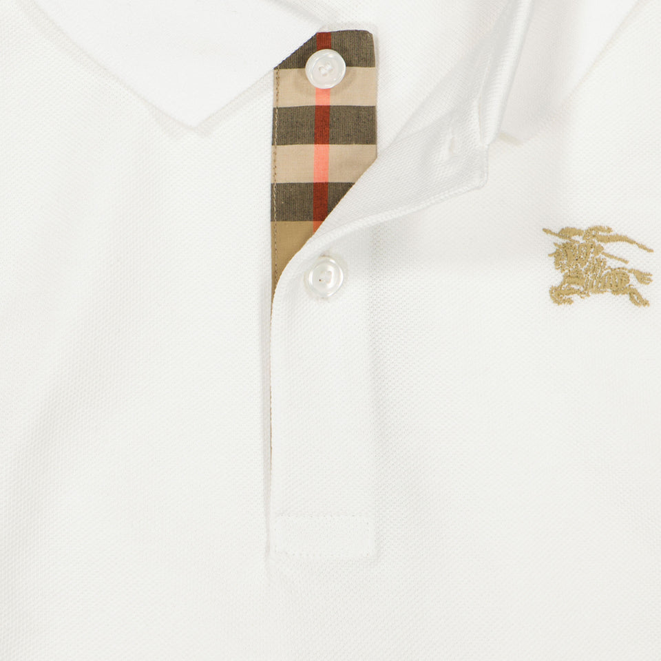 Burberry Enfants Johane Garçons Polo Blanc