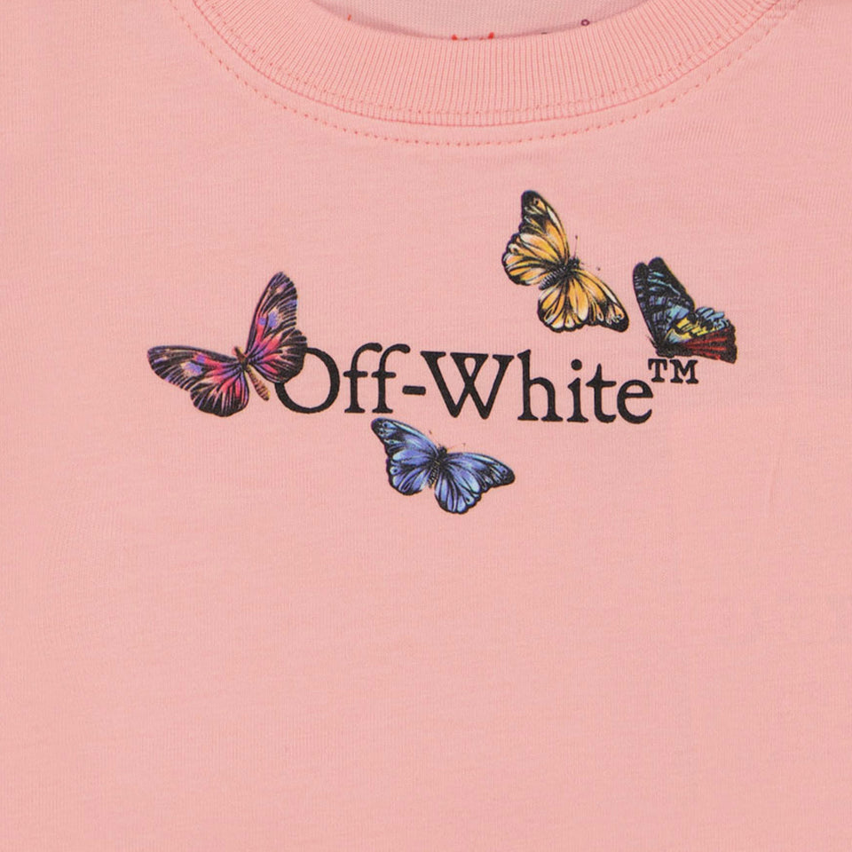 Off-White Bebé Chicas Camiseta en Rosa claro